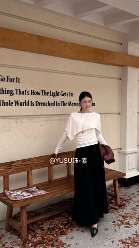2026秋季新款韩版时尚气质百搭显瘦斗篷设计款长袖上衣58078