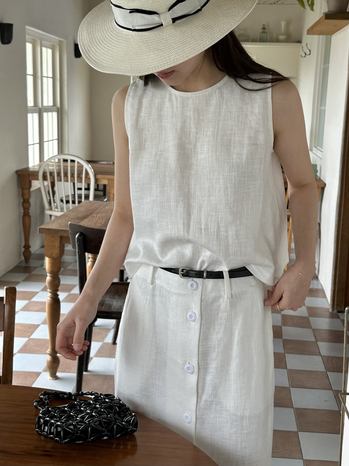 acme ground苎麻背心上衣女2024夏季新韩版气质显瘦透气背心41611