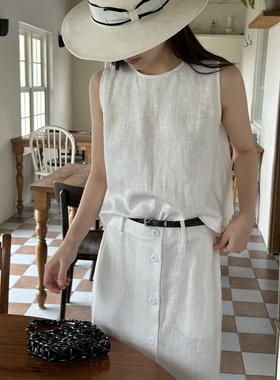 acme ground苎麻背心上衣女2024夏季新韩版气质显瘦透气背心41611