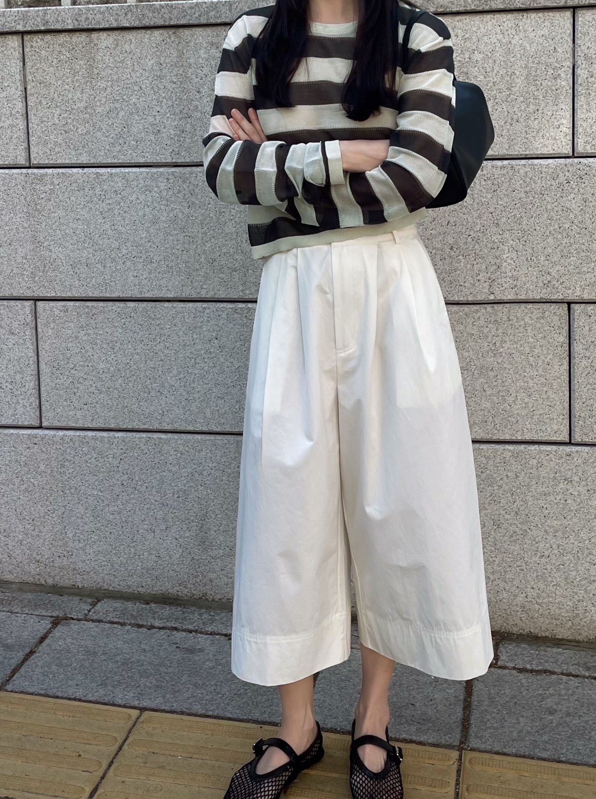 acme ground阔腿八分裤女2024夏季新韩版气质宽松显瘦休闲裤30866