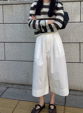 acme ground阔腿八分裤女2024夏季新韩版气质宽松显瘦休闲裤30866