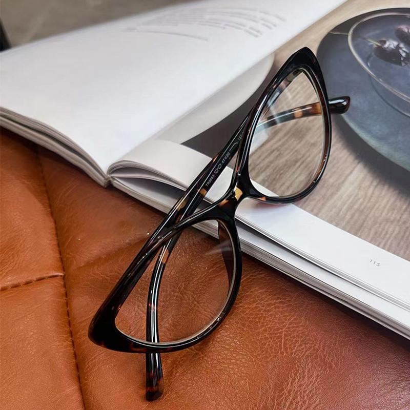 小香风猫眼玳瑁色眼镜框