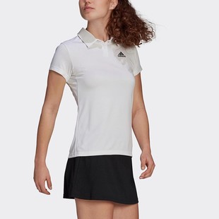 阿迪达斯ADIDAS女子透气舒适速干运动休闲短袖 GL5804 T恤POLO衫