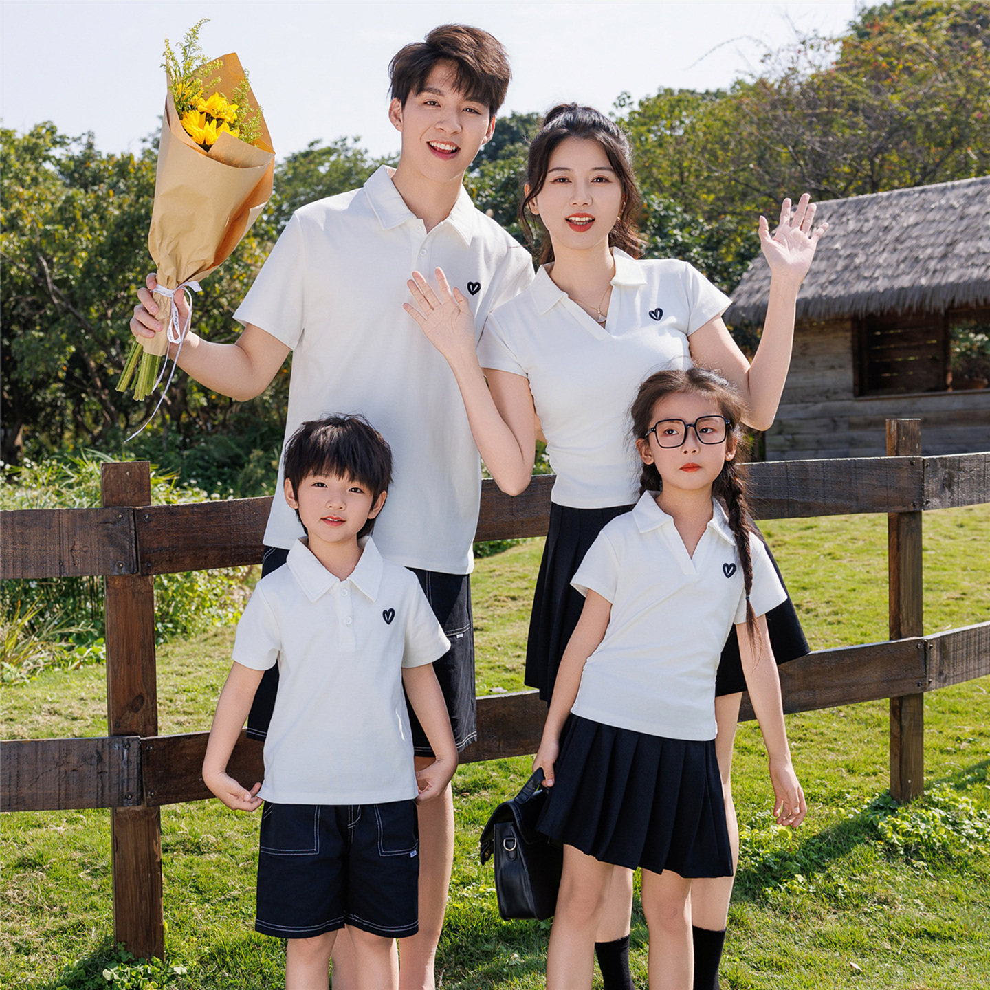 幼儿园班服夏季短袖polo衫亲子