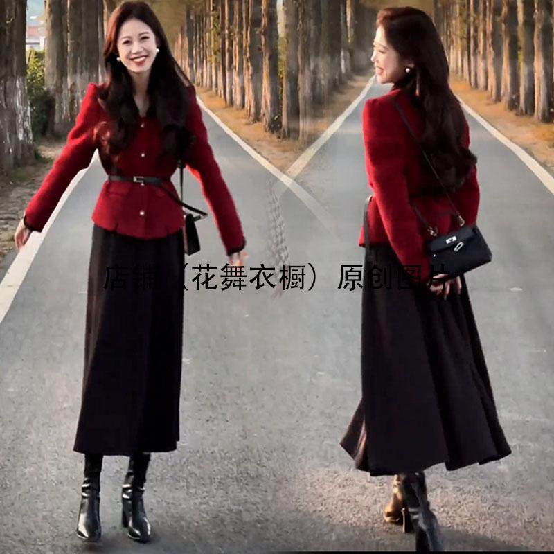 香风外套新款气质战袍半身裙大码