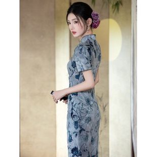 连衣裙旗袍旗袍长款 款 贝佳斯优雅改良 永盛年轻9968高级感新中式