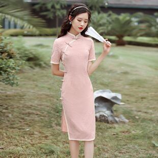 曼玉康莉日常年轻可穿改良版夏年2026棉麻款复古少女连衣裙小个子