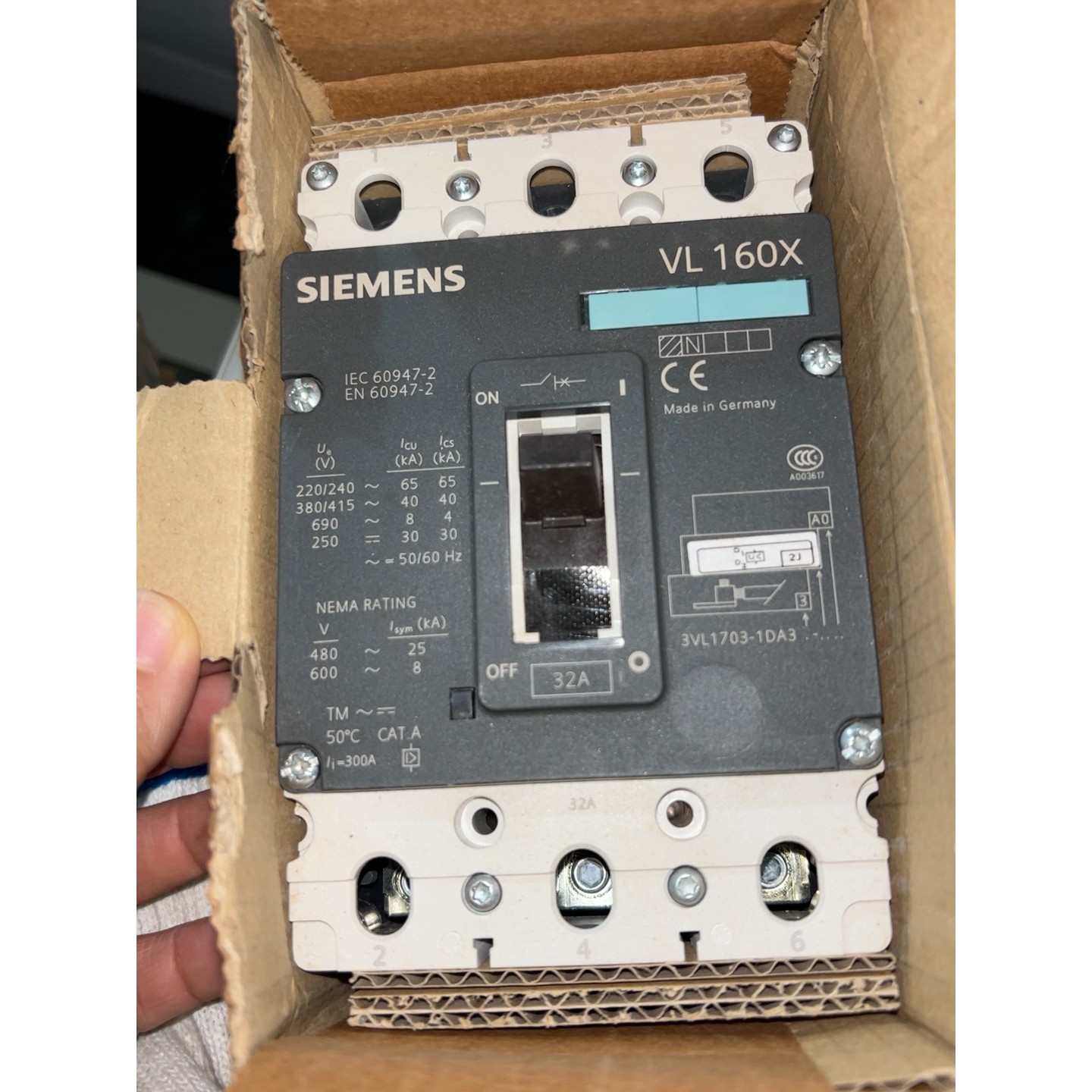 (议价)西门子断路器3VL1703-1DA33-2JA0全新原装正品询价