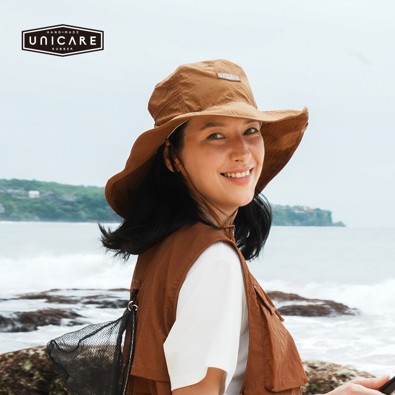 UNICARE防晒帽子男女户外登山旅行遮阳渔夫太阳帽带面纱 2026新款