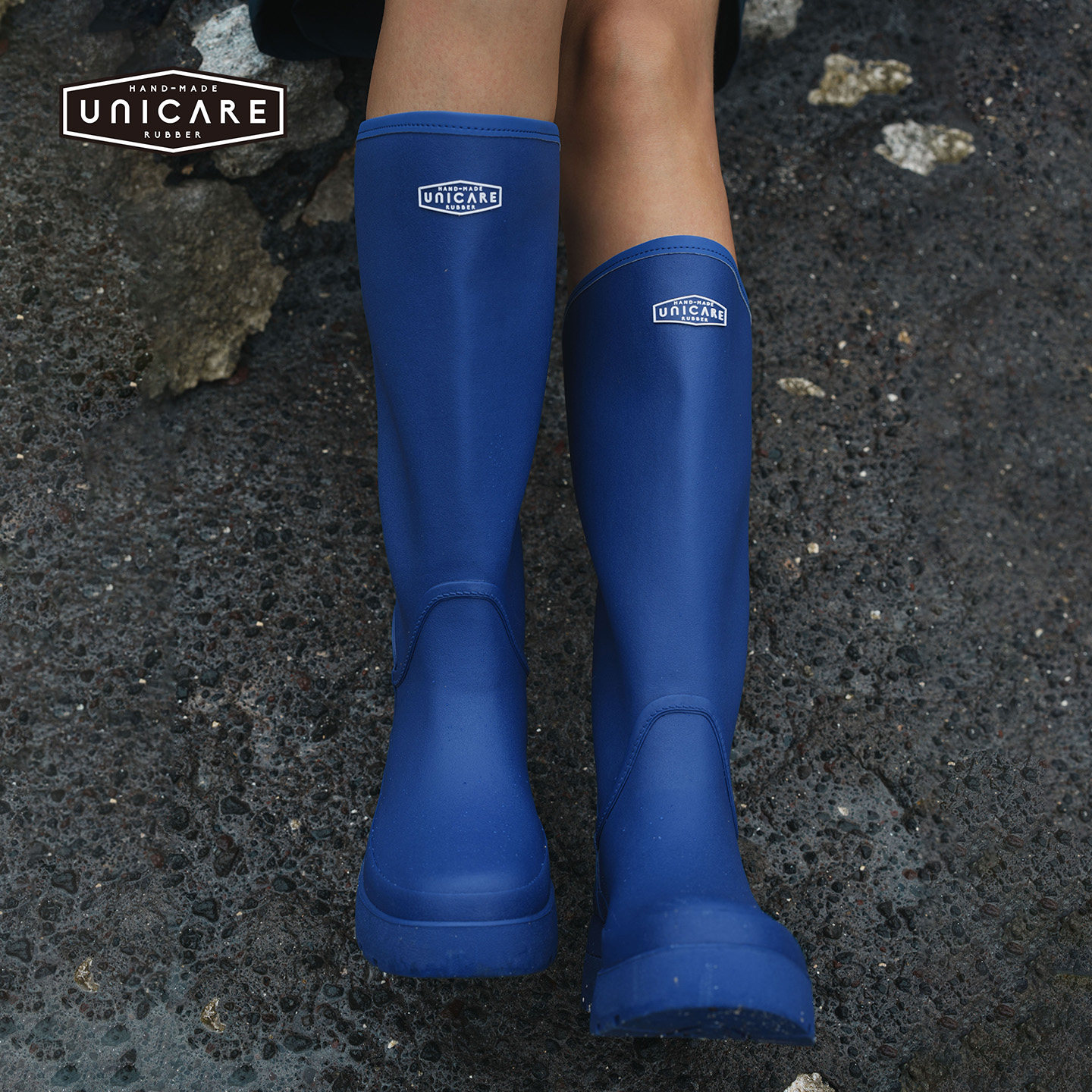 UNICARE高筒小尾巴 时尚厚底雨靴女 防水雨鞋外穿 户外涉水鞋2026