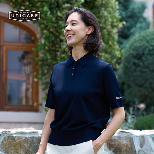 UNICARE女士运动POLO衫休闲T恤春夏凉感速干透气翻领户外短袖2026