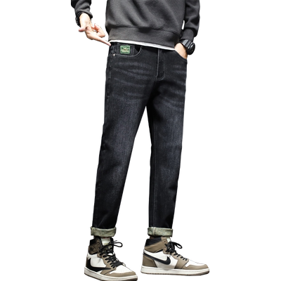 秋冬季百搭宽松直筒休闲牛仔长裤