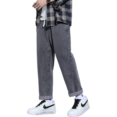 2023春夏季潮牌宽松直筒牛仔长裤