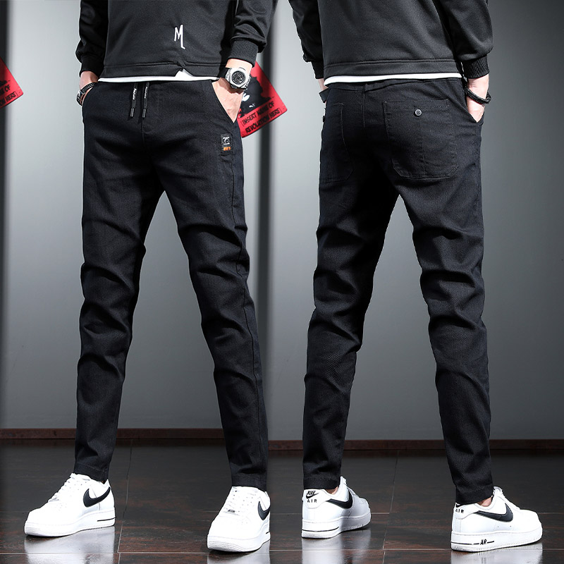 秋冬款百搭直筒小脚弹力休闲长裤