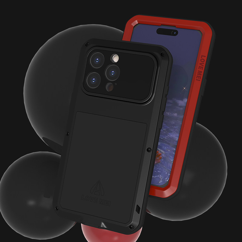 LoveMei艾尚美适用苹果15pro手机壳金属防摔iPhone15promax前后全包套户外探险运动