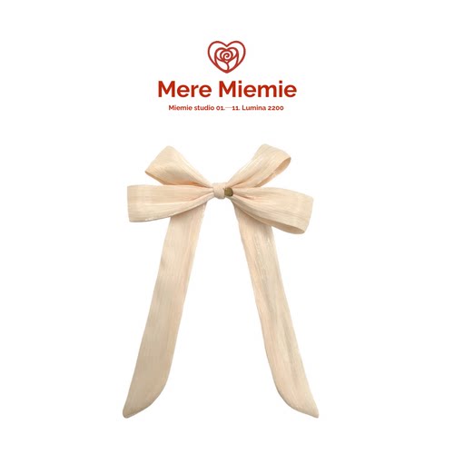 Mere Miemie流光飘带绸缎蝴蝶结发夹边夹