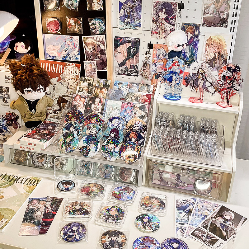 吧唧收纳盒透明亚克力密封防尘单个保护壳套谷子展示架托痛桌集合,收纳整理,桌面收纳盒,淘宝优惠券,粉丝福利购,淘宝优惠卷