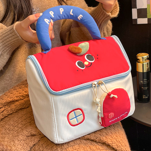 春节小苹果化妆包短途旅行便携出游大容量高颜值护肤品收纳洗漱包