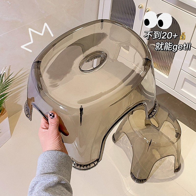 亚克力小板凳卫生间凳子轻奢高级感椅子浴室洗澡家用塑料透明矮凳