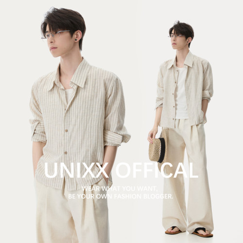 Unixx[天丝醋酸]高智感条纹衬衫