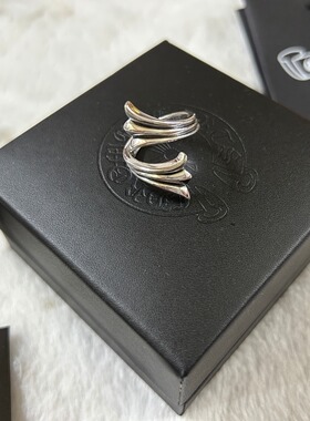 新品上市潮流鱼尾银戒指开口纯银男女复古个性食指欧美风情侣戒指