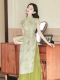 Ципао, платье, комплект, китайский стиль