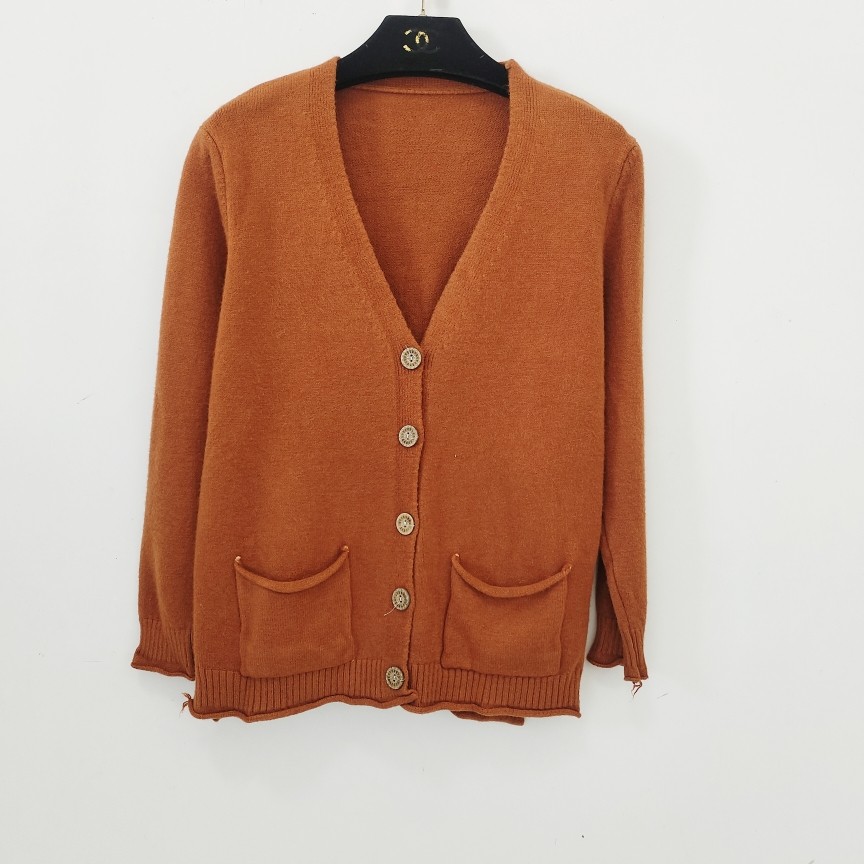 3239毛衣V领长袖外套女秋冬针织