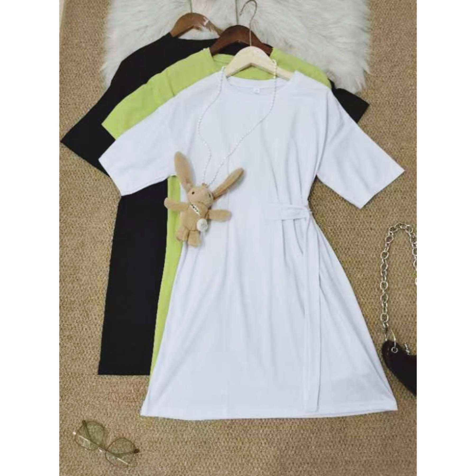 3354纯棉短袖连衣裙夏季宽松大码