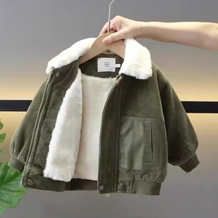 男童棉衣秋冬2025新款儿童冬装加绒加厚洋气酷帅宝宝外套超好看潮