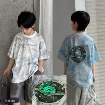一号童品社 A3035儿童星球晕染短袖