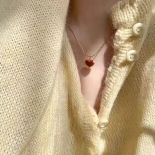 一号童品社 满19发货 红色爱心项链