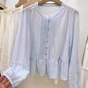 F52 2630褶皱花边上衣 一号童品社