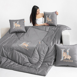 长绒棉抱枕被子两用二合一2025新款午睡车载纯棉枕头被沙发全棉毯