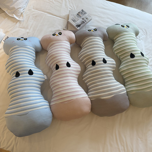 卡通冰豆豆长条异形侧睡夹腿抱枕