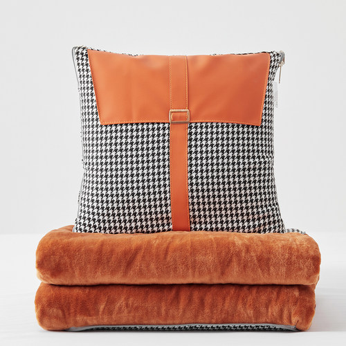 科技布抱枕被子两用午休法莱绒毯