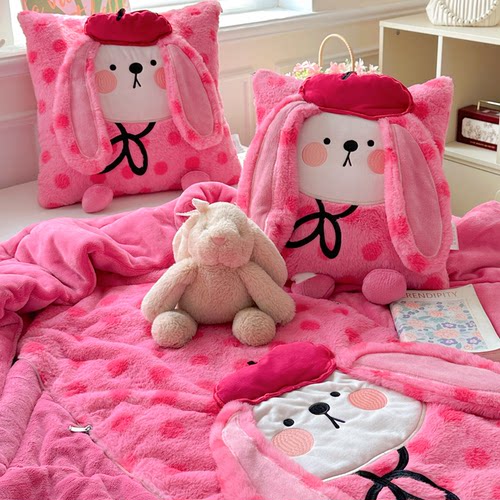 卡通抱枕被子两用秋冬加厚