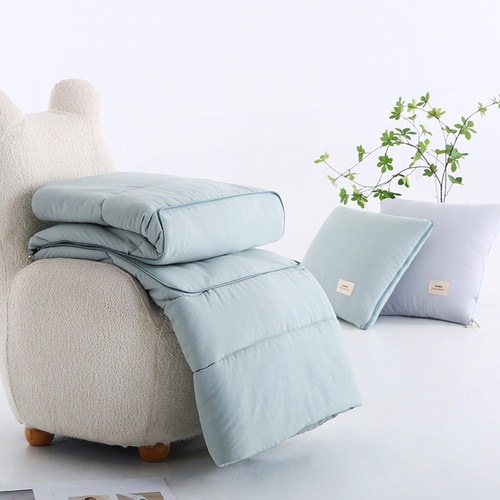 新款简约纯色抱枕被子两用