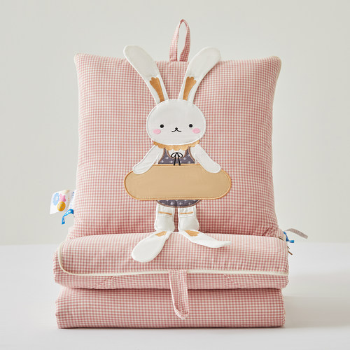 全棉色织抱枕被子两用纯棉靠垫被