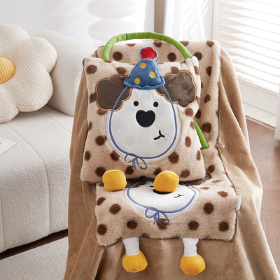 手拎卡通抱枕毯子两用汽车办公室