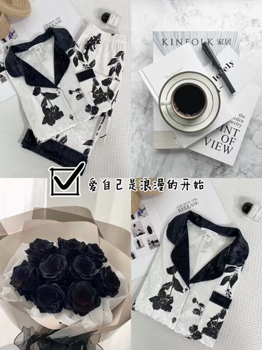 2025年新款金钻绒翻领花枝落叶