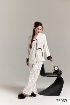 睡衣女士秋冬季金钻绒金丝绒套装新中式国风高级感长袖家居服