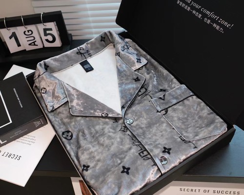 金钻绒睡衣男士秋冬长袖