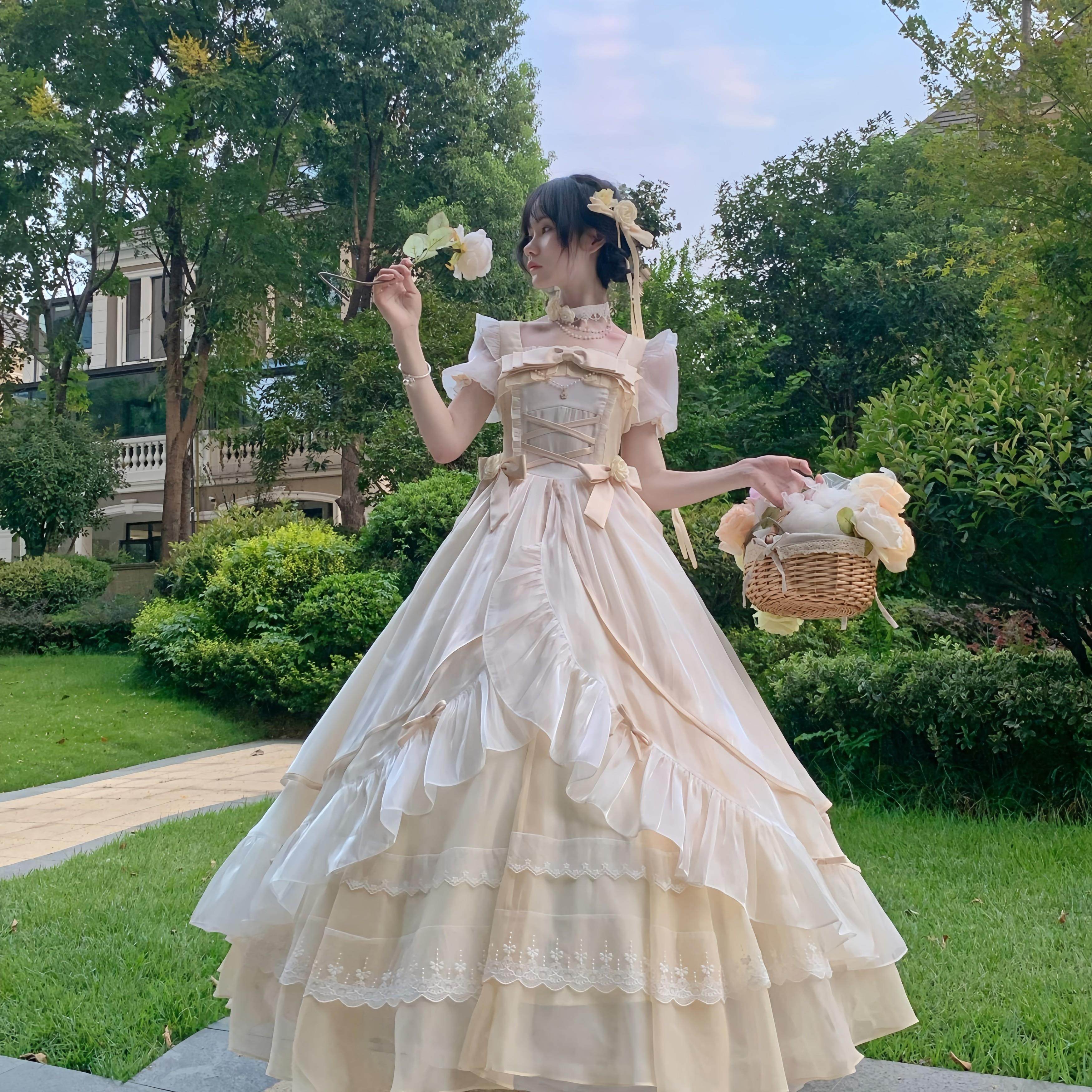 呜呼Lolita高贵优雅超仙成人礼生日party礼服公主OP裙长裙日常款