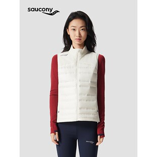 Saucony索康尼女子都市生活运动户外半高领防风保暖棉马甲