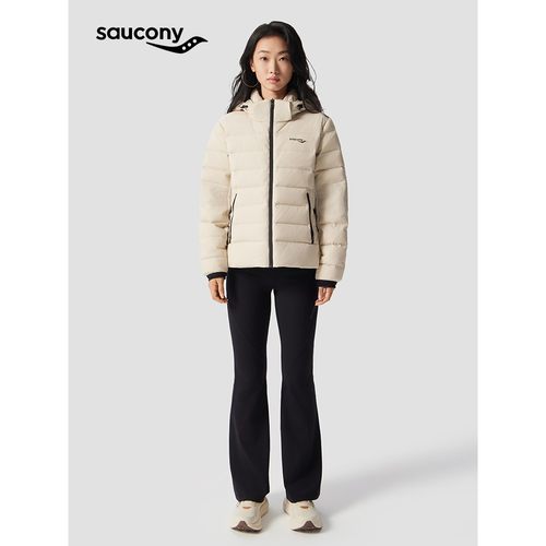 Saucony索康尼女子百搭防风时尚高领连帽保暖羽绒服