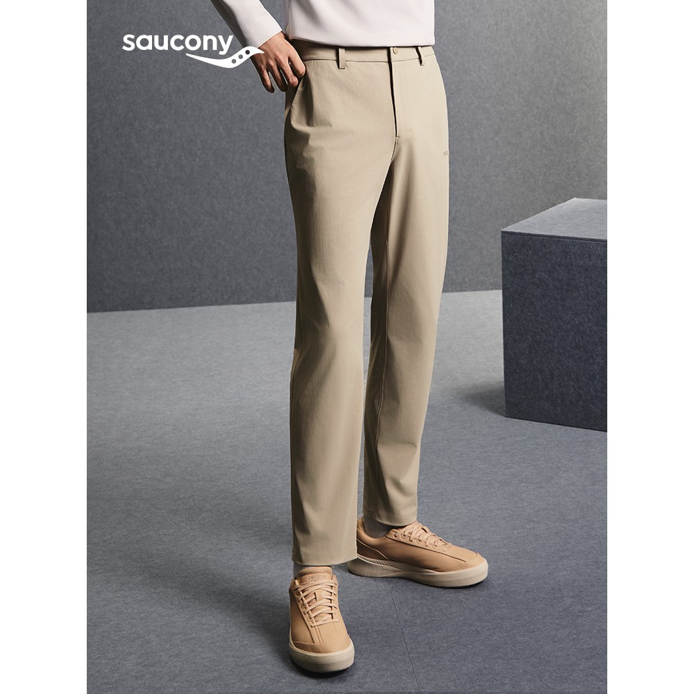 Saucony索康尼男抗皱易打理弹力宽松运动舒适针织长裤