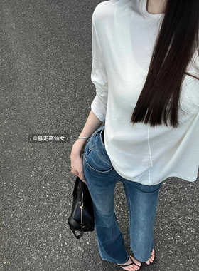 暴走高仙女175高个子美式复古微喇牛仔裤女春秋加长显瘦拖地裤180