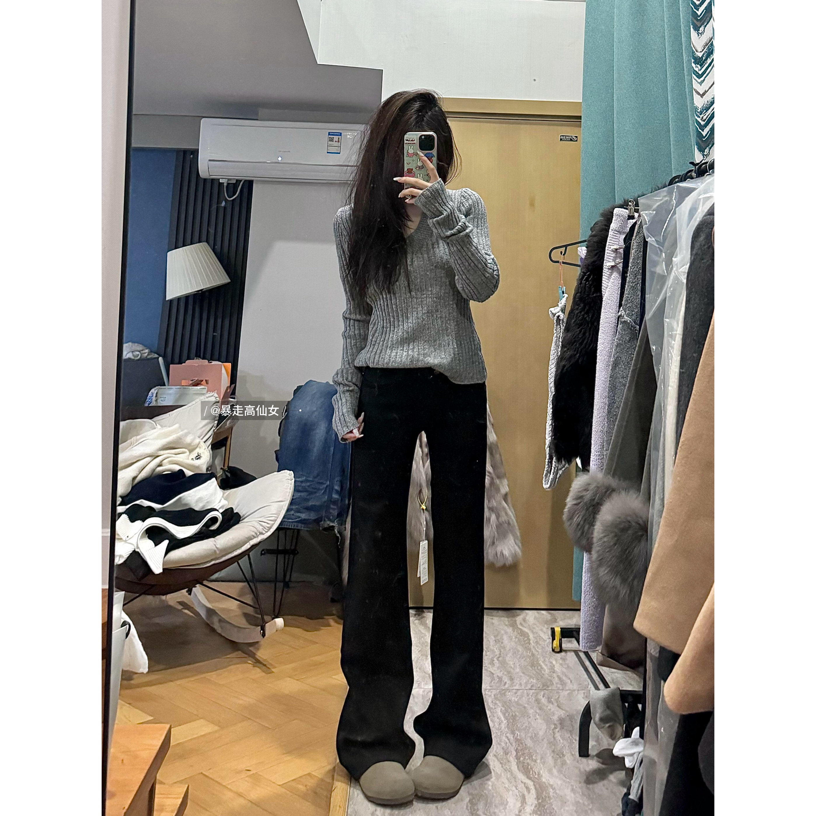 低腰喇叭牛仔裤175高个子185加长图片