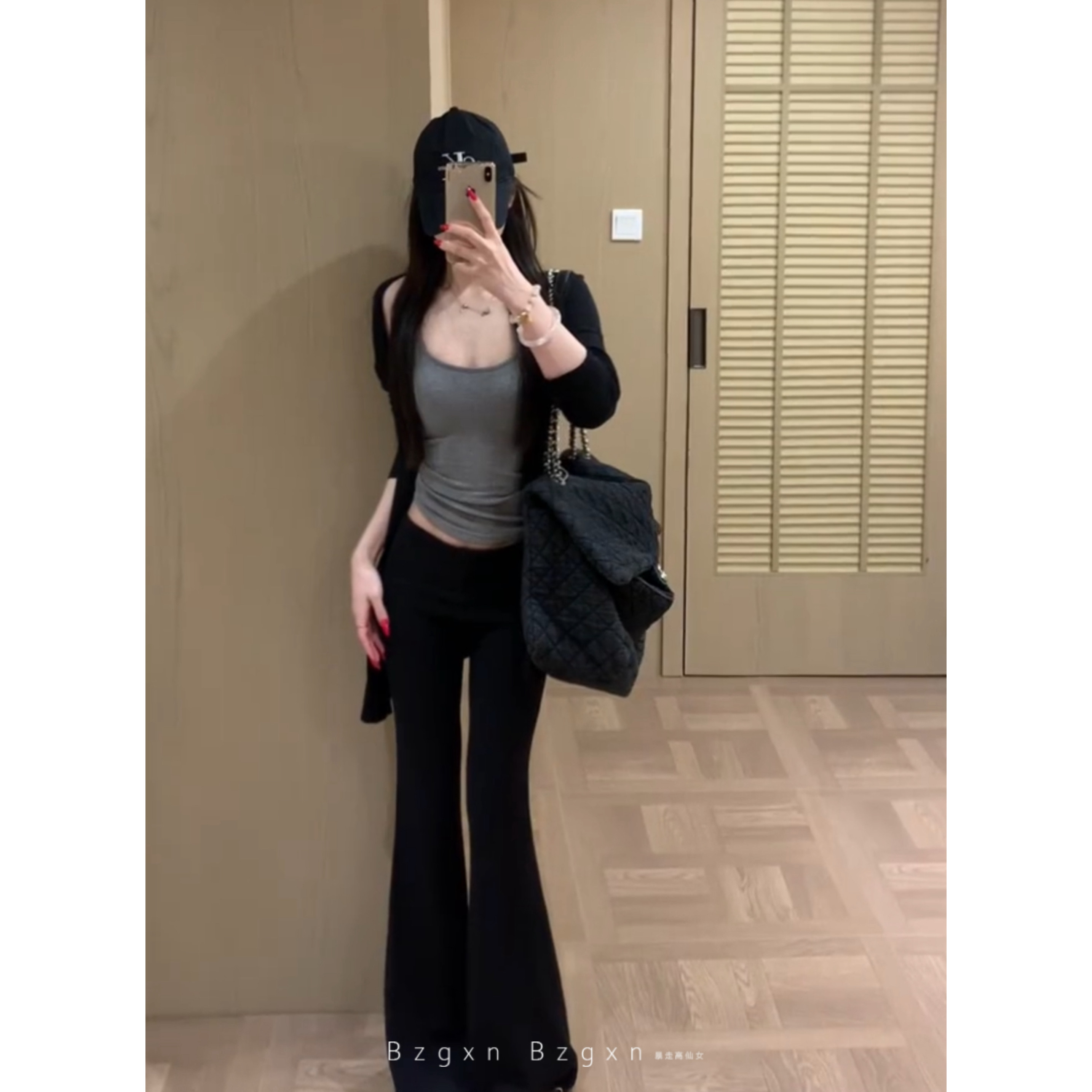 开衫微喇拖地裤套装高个子加长版