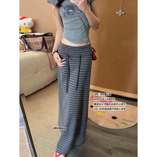 暴走高仙女高个子加长条纹针织半身裙女夏2026新款高腰显瘦长裙子